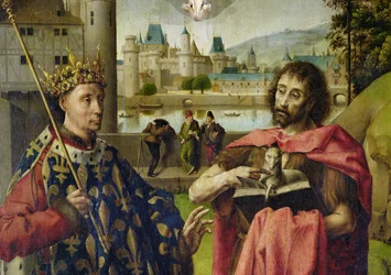 Altaarstuk van het Parlement van Parijs, detail van St. Louis en St. Johannes de Doper